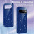 Google Pixel 11 Pro XL Fine Hole Glossy Glitter Magnetic TPU Phone Case with Same Color Hand Strap - Blue