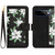 Google Pixel 11 Pro XL Floral Pattern Leather Phone Case with Lanyard - Black