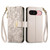 Google Pixel 11 Pro XL Flowers Leaves Zipper Wallet Leather Phone Case with Strap - Khaki
