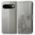 Google Pixel 11 Pro XL Four-leaf Clasp Embossed Buckle Leather Phone Case - Grey