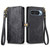 Google Pixel 11 Pro XL Geometric Zipper Wallet Side Buckle Leather Phone Case - Black