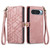 Google Pixel 11 Pro XL Geometric Zipper Wallet Side Buckle Leather Phone Case - Pink
