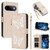 Google Pixel 11 Pro XL Glitter Butterfly Zipper Vegan Leather Phone Case with Wrist Strap - Apricot