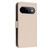 Google Pixel 11 Pro XL Glitter Butterfly Zipper Vegan Leather Phone Case with Wrist Strap - Apricot