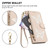 Google Pixel 11 Pro XL Glitter Butterfly Zipper Vegan Leather Phone Case with Wrist Strap - Apricot