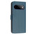 Google Pixel 11 Pro XL Glitter Butterfly Zipper Vegan Leather Phone Case with Wrist Strap - Blue