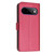 Google Pixel 11 Pro XL Glitter Butterfly Zipper Vegan Leather Phone Case with Wrist Strap - Rose Red