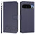 Google Pixel 11 Pro XL Happy Heart Pattern Magnetic Closure Vegan Leather Phone Case with Wrist Strap - Blue