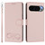 Google Pixel 11 Pro XL Happy Heart Pattern Magnetic Closure Vegan Leather Phone Case with Wrist Strap - Pink