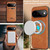 Google Pixel 11 Pro XL Kalebol Slim MagSafe Ring Magnetic Card Bag Leather Phone Case - Brown