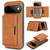 Google Pixel 11 Pro XL Kalebol Strong Magnetic MagSafe Tri-Fold Wallet Leather Phone Case - Brown