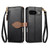 Google Pixel 11 Pro XL Leaf Buckle Zipper Wallet Leather Phone Case with Strap - Black