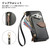 Google Pixel 11 Pro XL Leaf Buckle Zipper Wallet Leather Phone Case with Strap - Black