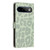 Google Pixel 11 Pro XL Leopard Print Wallet Vegan Leather Phone Case with Lanyard - Light Green