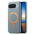 Google Pixel 11 Pro XL Litchi Texture Brushed MagSafe PU Back Cover Phone Case - Blue