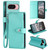 Google Pixel 11 Pro XL Litchi Texture Zipper Wallet Buckle Vegan Leather Phone Case with Wrist Strap - Lake Blue