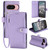 Google Pixel 11 Pro XL Litchi Texture Zipper Wallet Buckle Vegan Leather Phone Case with Wrist Strap - Purple