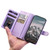 Google Pixel 11 Pro XL Litchi Texture Zipper Wallet Buckle Vegan Leather Phone Case with Wrist Strap - Purple