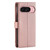 Google Pixel 11 Pro XL Litchi Texture Zipper Wallet Buckle Vegan Leather Phone Case with Wrist Strap - Rose Gold