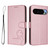Google Pixel 11 Pro XL Litter Panda Embossing RFID Leather Phone Case with Lanyard - Pink