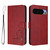 Google Pixel 11 Pro XL Litter Panda Embossing RFID Leather Phone Case with Lanyard - Wine Red