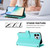 Google Pixel 11 Pro XL Magnetic Closure 9 Card Slots Zipper Leather Case with Hand Strap - Mint Green