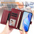 Google Pixel 11 Pro XL Multi-Card Slots Zipper Wallet Leather Phone Case - Dark Red