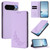 Google Pixel 11 Pro XL Peony Embossed Magnetic RFID Vegan Leather Phone Case - Light Purple