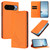 Google Pixel 11 Pro XL Peony Embossed Magnetic RFID Vegan Leather Phone Case - Orange