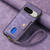 Google Pixel 11 Pro XL Retro Card Wallet Fold Leather Phone Case with Strap - Purple