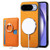 Google Pixel 11 Pro XL Retro Cross Leather Ring Side Insert Card Bag MagSafe Phone Case - Yellow