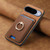 Google Pixel 11 Pro XL Retro Cross Leather Ring Vertical Insert Card Bag MagSafe Phone Case - Brown