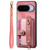 Google Pixel 11 Pro XL Retro Cross Wristband Wallet Leather Back Phone Case - Pink