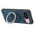 Google Pixel 11 Pro XL Retro Leather Rotation Round Holder Phone Case - Blue