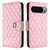 Google Pixel 11 Pro XL Rhombic Texture Flip Leather Phone Case with Lanyard - Pink