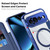 Google Pixel 11 Pro XL Shield Magsafe RFID Anti-theft Rhombus Leather Phone Case - Dark Blue
