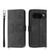 Google Pixel 11 Pro XL Skin Feel Flowers Embossed Wallet Leather Phone Case - Black