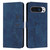 Google Pixel 11 Pro XL Skin Feel Heart Embossed Leather Phone Case with Long Lanyard - Blue