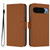 Google Pixel 11 Pro XL Skin Feel Solid Color Leather Phone Case with Lanyard - Brown