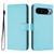 Google Pixel 11 Pro XL Skin Feel Solid Color Leather Phone Case with Lanyard - Sky Blue