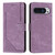 Google Pixel 11 Pro XL Skin Feel Stripe Pattern Leather Phone Case with Lanyard - Purple