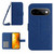 Google Pixel 11 Pro XL Skin Feel Sun Flower Embossed Flip Leather Phone Case with Lanyard - Dark Blue