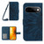 Google Pixel 11 Pro XL Skin Feel Sun Flower Embossed Flip Leather Phone Case with Lanyard - Inky Blue