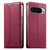 Google Pixel 11 Pro XL Stitched Line Magnetic RFID Vegan Leather Phone Case - Wine Red