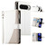 Google Pixel 11 Pro XL Stitching Multi-card Zipper Wallet Leather Phone Case with Short Strap - White