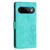 Google Pixel 11 Pro XL Tulips Embossed Leather Phone Case with Lanyard - Green