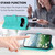 Google Pixel 11 Pro XL Tulips Embossed Leather Phone Case with Lanyard - Green