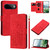 Google Pixel 11 Pro XL Tulips Embossed Leather Phone Case with Lanyard - Red