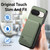 Google Pixel 11 Pro XL Twill Fabric Leather Vertical Flip RFID Card Bag Phone Case - Green
