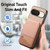 Google Pixel 11 Pro XL Twill Fabric Leather Vertical Flip RFID Card Bag Phone Case - Pink